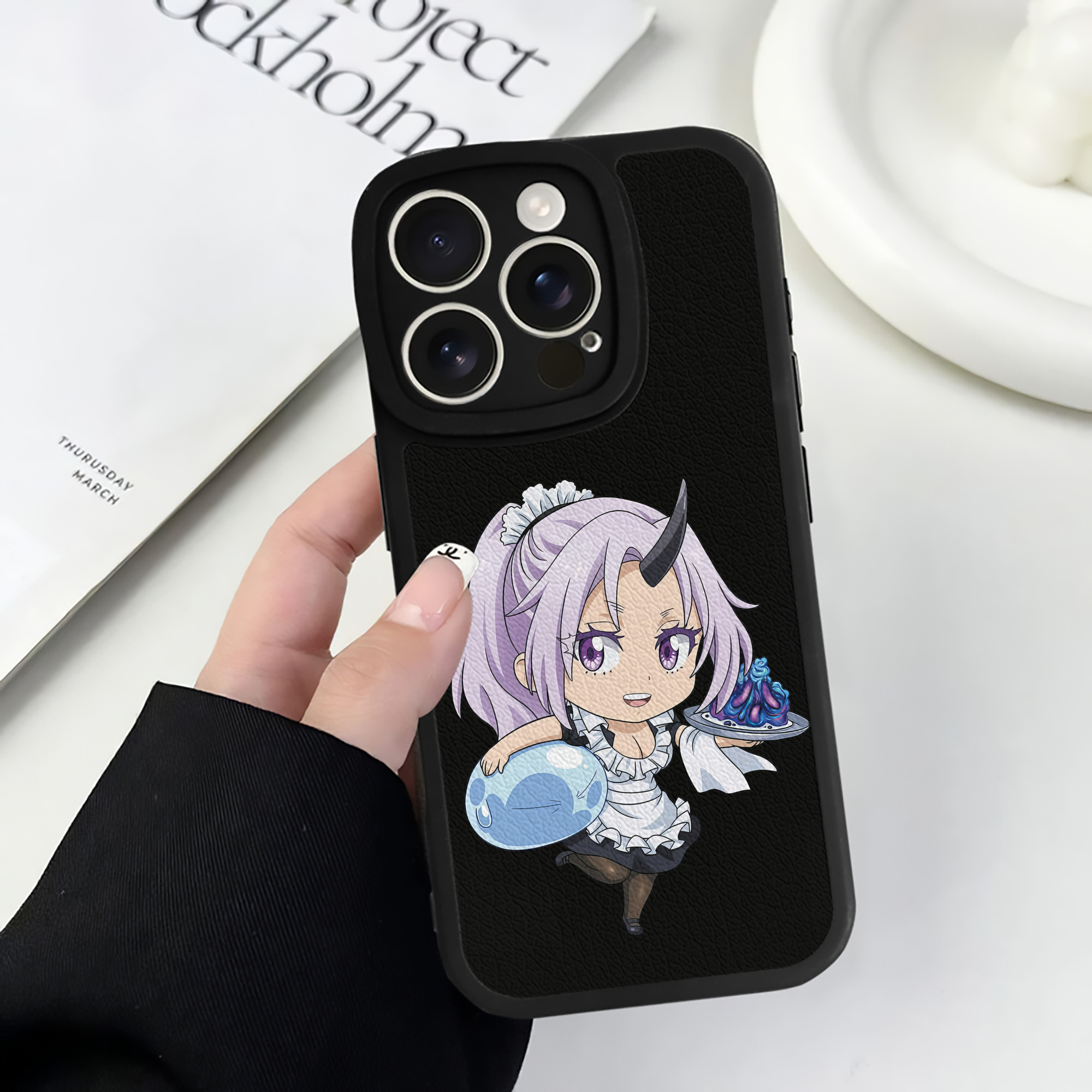 （画像用） 転スラ Regarding Reincarnated to Slime 【iPhone 16シリーズ対応】シリコンスマホケース（レザー調） 材質：シリコン